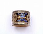 Late 19C Chinese Gilt Silver Enamel Archer Ring Scent Censer