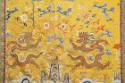 Chinese Silk Embroidery Textile Panel Gold Threads Dragon Tapestry
