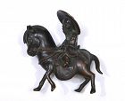 17C Chinese Bronze Old Sage Figure Figurine Riding Horse