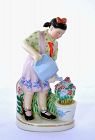 Chinese Cultural Revolution Famille Rose Porcelain Girl Figure Marked