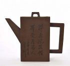 Chinese Yixing Zisha Pottery Teapot Poem Signed & Marked