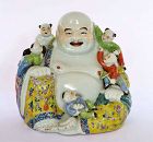 1930's Chinese Famille Rose Porcelain Buddha Happy Buddha Marked 