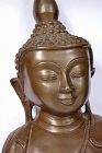 Large 19C Burmese Bronze Buddha Figure Figurine 18.5