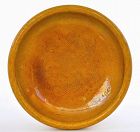 Late 18C Chinese Mustard Yellow Glaze Porcelain Bowl Fish