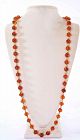 Old Chinese Natural Amber & Seed Pearl Carved Carving Bead Necklace