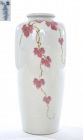 Old Japanese Izushi Studio Porcelain Vase Pink Grapes Leaf Sg