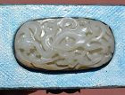18C Chinese Jade Carved Carving Dragon Plaque Cloisonne Enamel Box