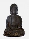 17C Chinese Lacquer Bronze Seated Buddha 1236 GRAM