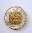 Antique Continental Gold Mounted Mother of Pearl Snuff Box