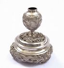 1900's Chinese Solid Silver Dragon Opium Lamp