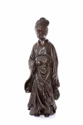 1900's French Antoine-Louis Barye Bronze Sculpture Geisha Figurine
