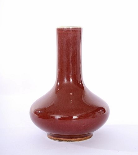 1930's Chinese Flambe Peachblood Glaze Porcelain Vase