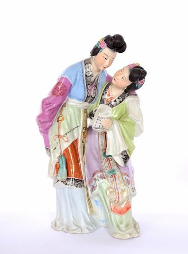 Chinese Cultural Revolution Porcelain Red Chamber Dream Lady Figurine