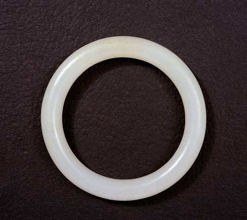 1900's Chinese White Jade Carved Carving Bangle Bracelet