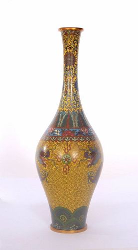 Chinese Cloisonne Enamel Dragon Vase Lao Tian Lee LaoTianLi 老天利制