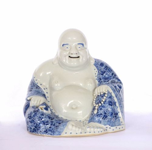 Chinese Blue & White Porcelain Happy Buddha Wei Hong Ta Zo 魏洪泰
