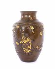 Meiji Japanese Mixed Metal Vase Daruma Buddha Monk Figure