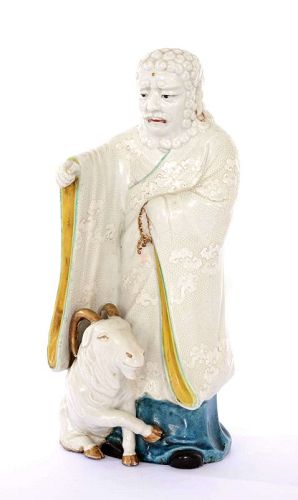 1930's Japanese Kutani Daruma Buddha Ram Figure Figurine