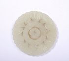 19C Chinese White Jade Nephrite Carved Plaque Toggle Pendant